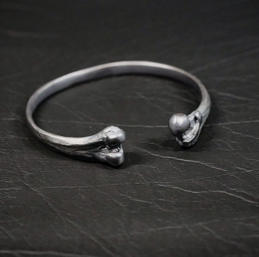 Bone Bangle — Sterling Silver