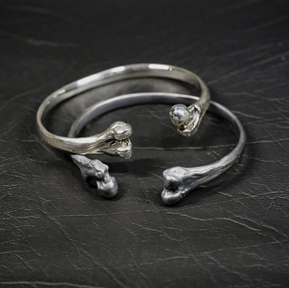 Bone Bangle — Sterling Silver